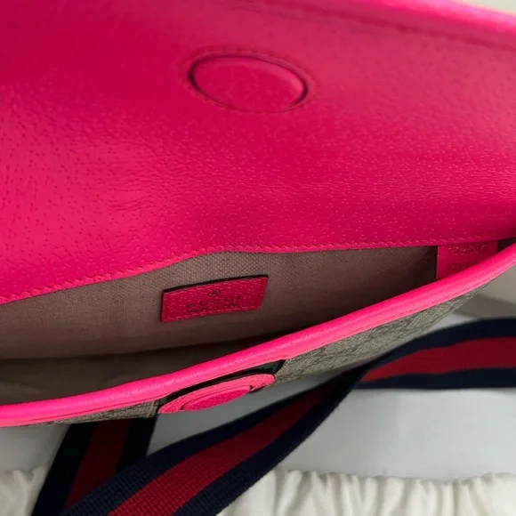 Women's Gucci OPHIDIA GG supreme belt bag size 80 cm adjustable NWT - Picture 11 of 13